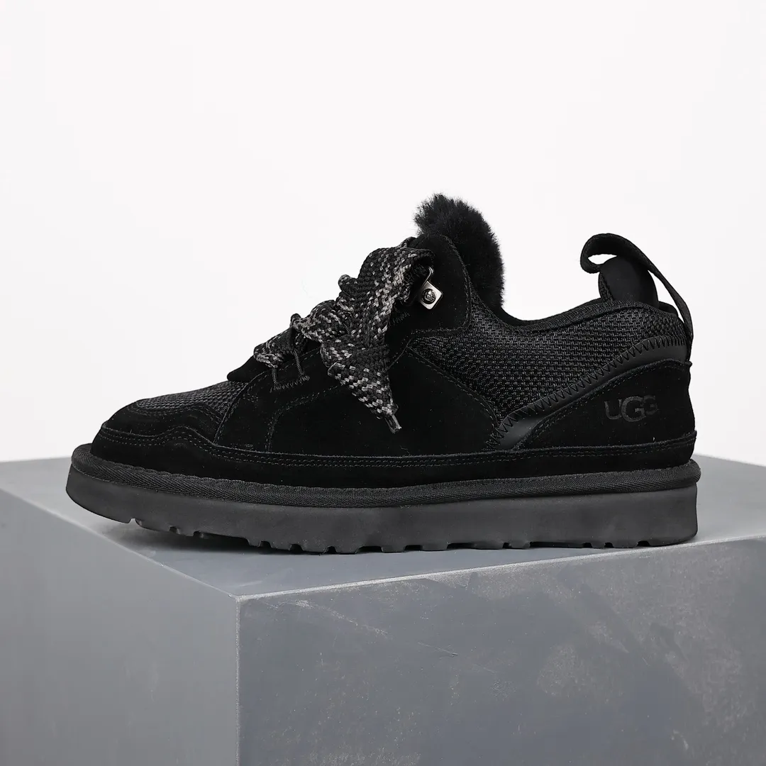 Pick up locally 💰680 Core recommended good price UGG versatile items 2023 new Highland series Polyester fiber mesh lining 10mm plush lining Insole Recycled ballistic canvas mesh Suede leather upper two-color flat shoelaces EVA outsole Lowmel Mel casual shoes Size: 35 36 37 38 39 40 41 42 43 44 45